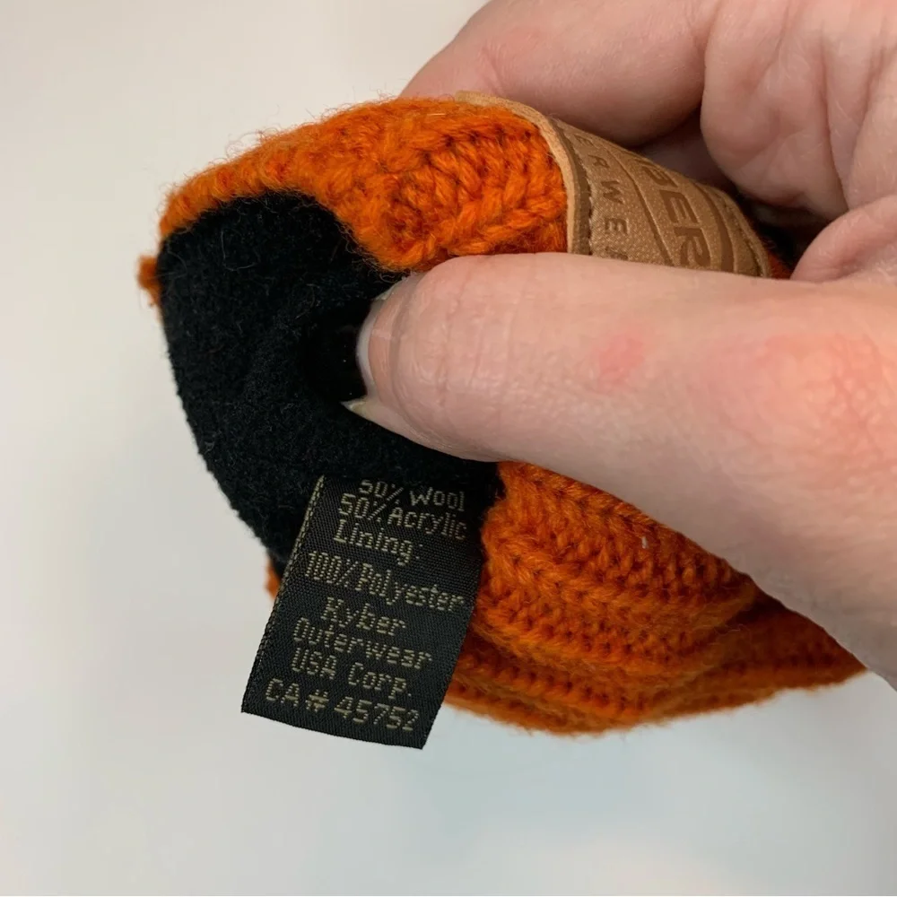 Kyber Outerwear Orange Tiger Wool Mittens